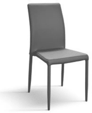 Scaun Indigo, structura metalica si piele ecologica - ALB