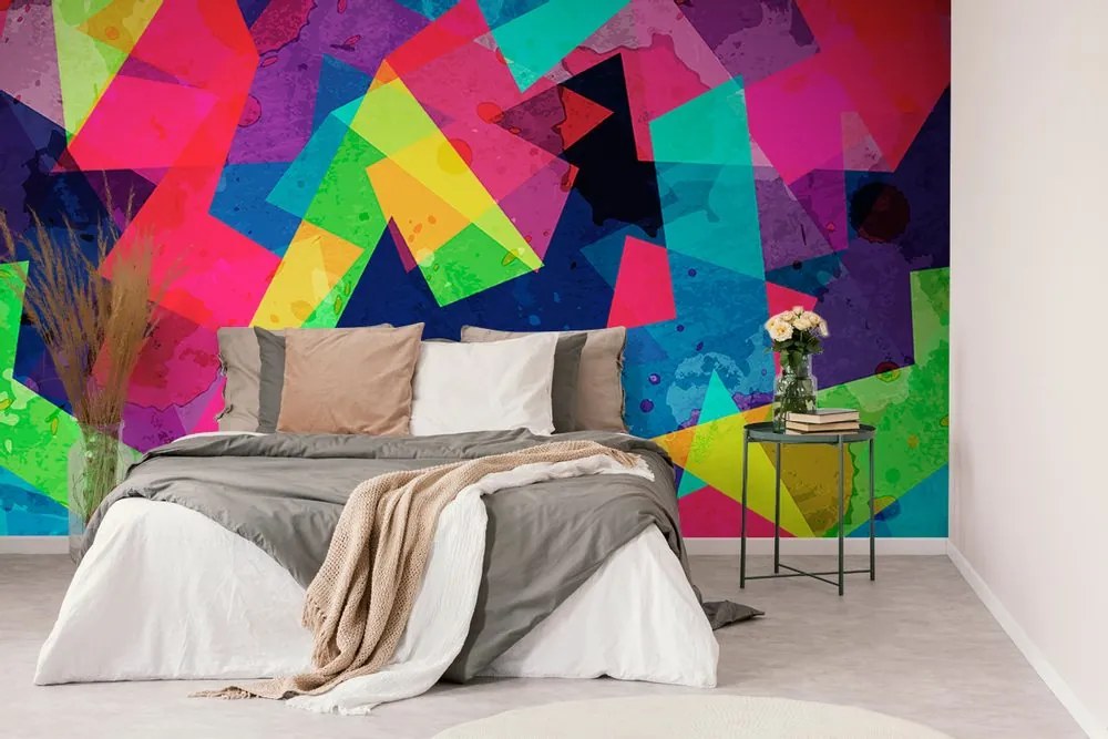 Tapet model geometric cu efect de grunge