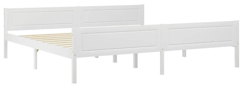 Cadru de pat cu 2 sertare, alb, 200x200 cm, lemn masiv de pin Alb, 200 x 200 cm, 2 Sertare