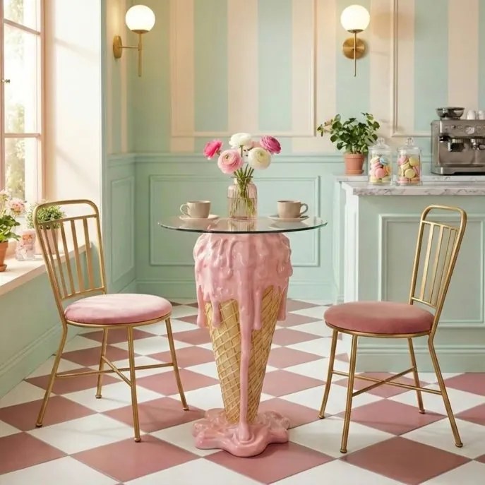 Masa bistro stil pop art modern ICE CREAM 75cm