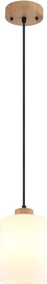Globo 15977H - Lustră suspendată pe cablu ROWENA 1xE27/60W/230V stejar/alb