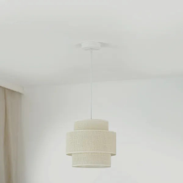 Lustră pe cablu Brilagi SPACE YUTE 1xE27/15W/230V d. 25 cm crem/alb