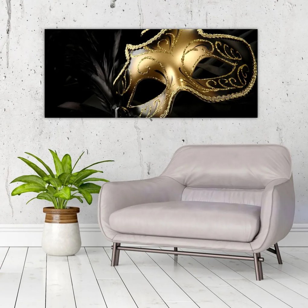 Tablou masca aurie (120x50 cm)