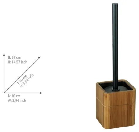 WENKO 26104100 - Perie WC SERRO 10x37 cm maro/negru