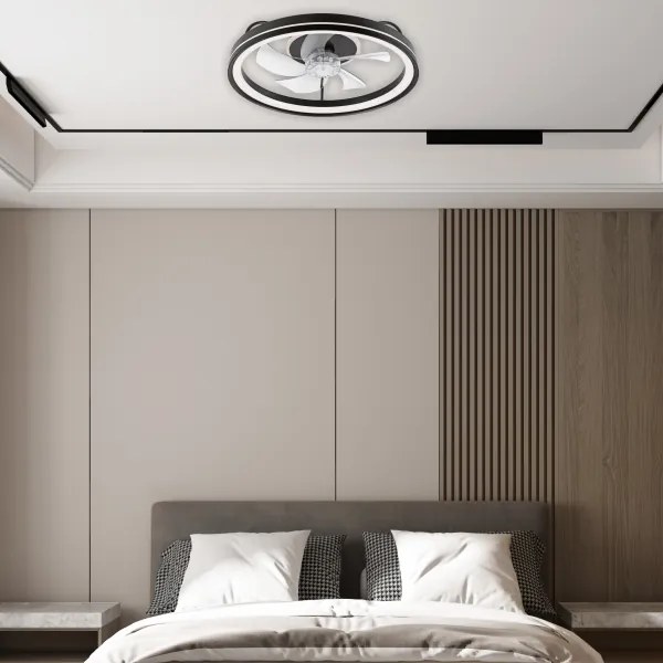 Plafonieră LED cu ventilator FARGO LED/37W/230V negru + telecomandă