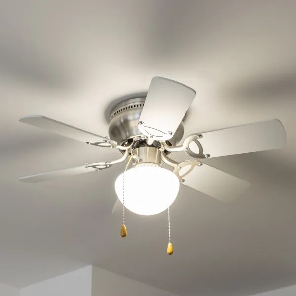 Ventilator de tavan ZEVENTI GALDANA 1xE27/60W/230V gri/alb