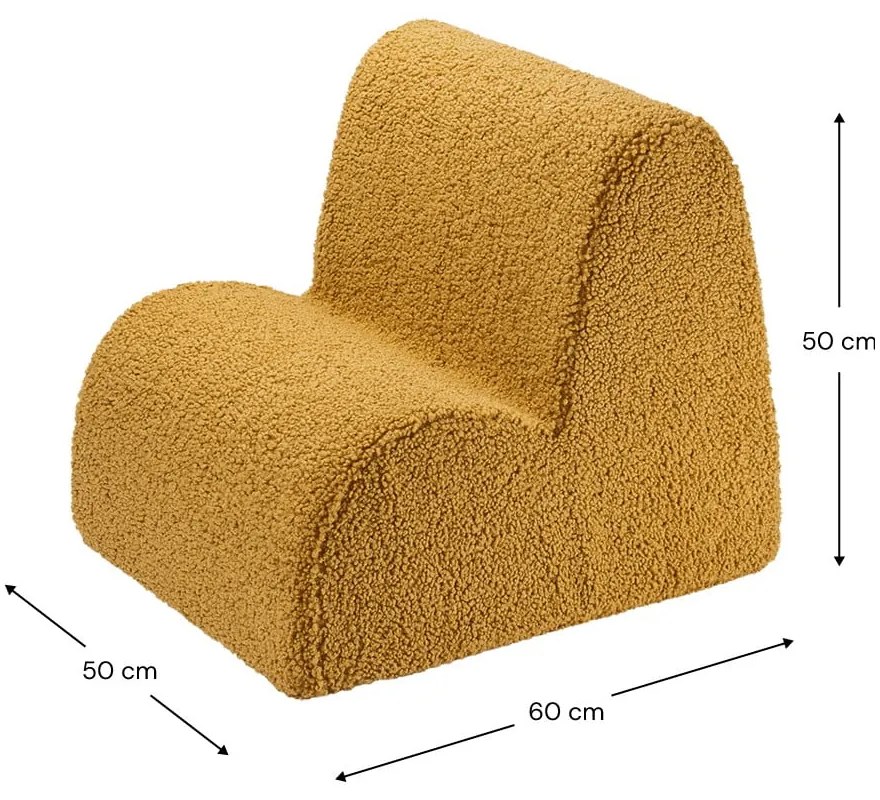 Fotoliu de copii maro cu tapițerie din țesătură bouclé Cloud – Wigiwama