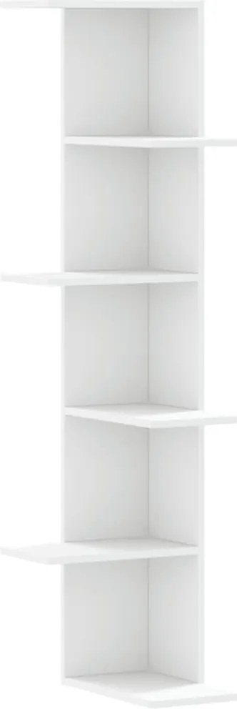 vidaXL Raft colțar perete alb 36,5x36,5x140 cm lemn prelucrat