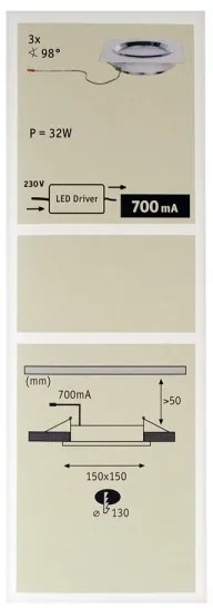 Paulmann 92695 - Set 3x LED 8W Dimmabil Spot DICE 230V