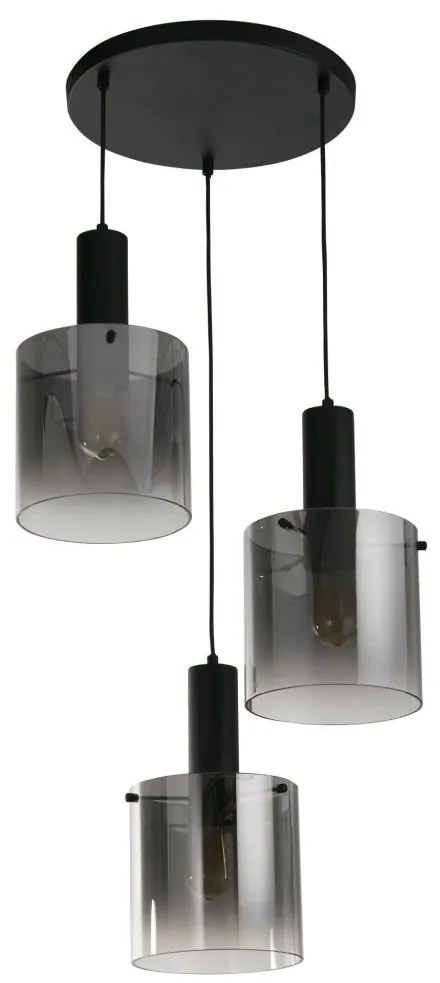 Lustra moderna cu 3 pendule Sweden negru, fumuriu