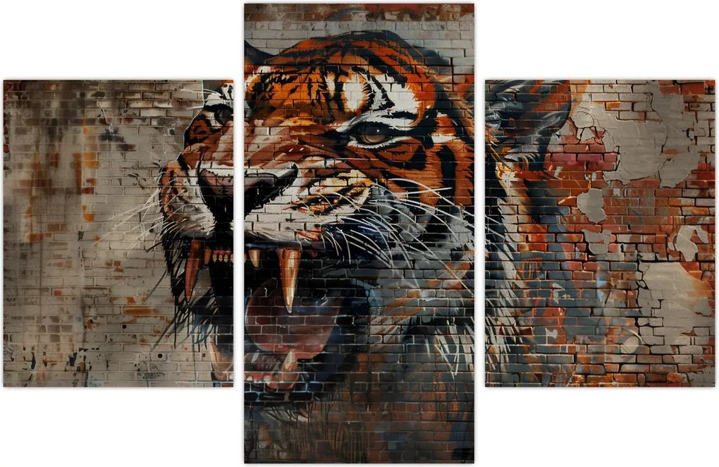 Tablou - Tigru din Cărămizi (90x60 cm)