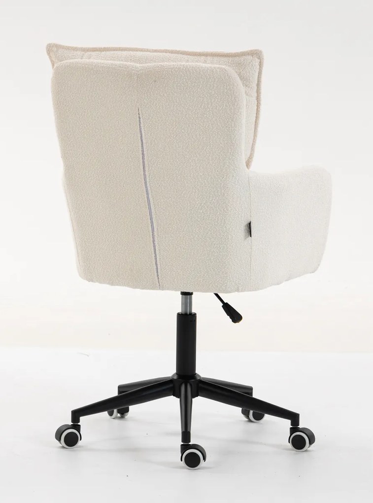 HR250K Scaun Crem Boucle Bază Neagră