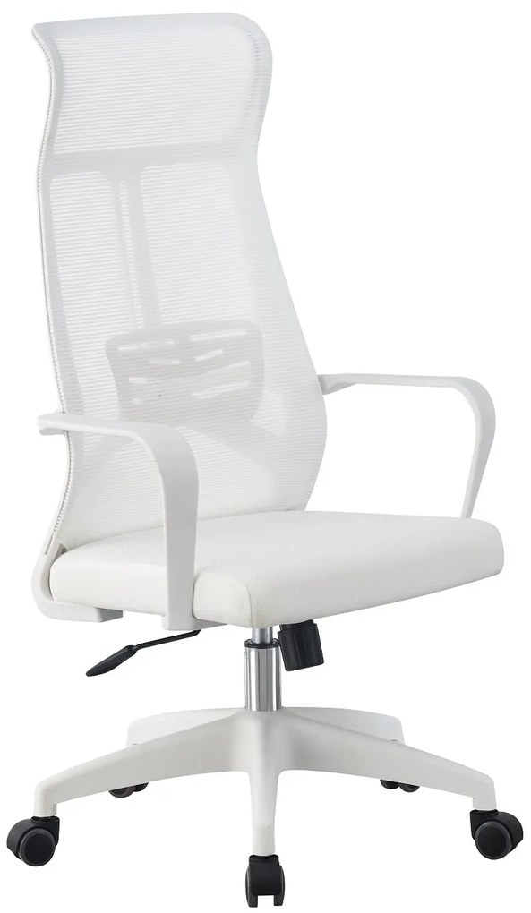 RESIGILAT- Scaun ergonomic, spatar mesh, inaltime reglabila, spatar inalt, Alb