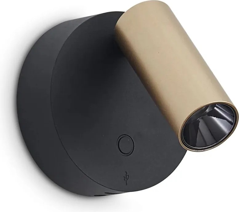 Aplica cu reader LED directionabil USB-C ELF AP ORO+NERO