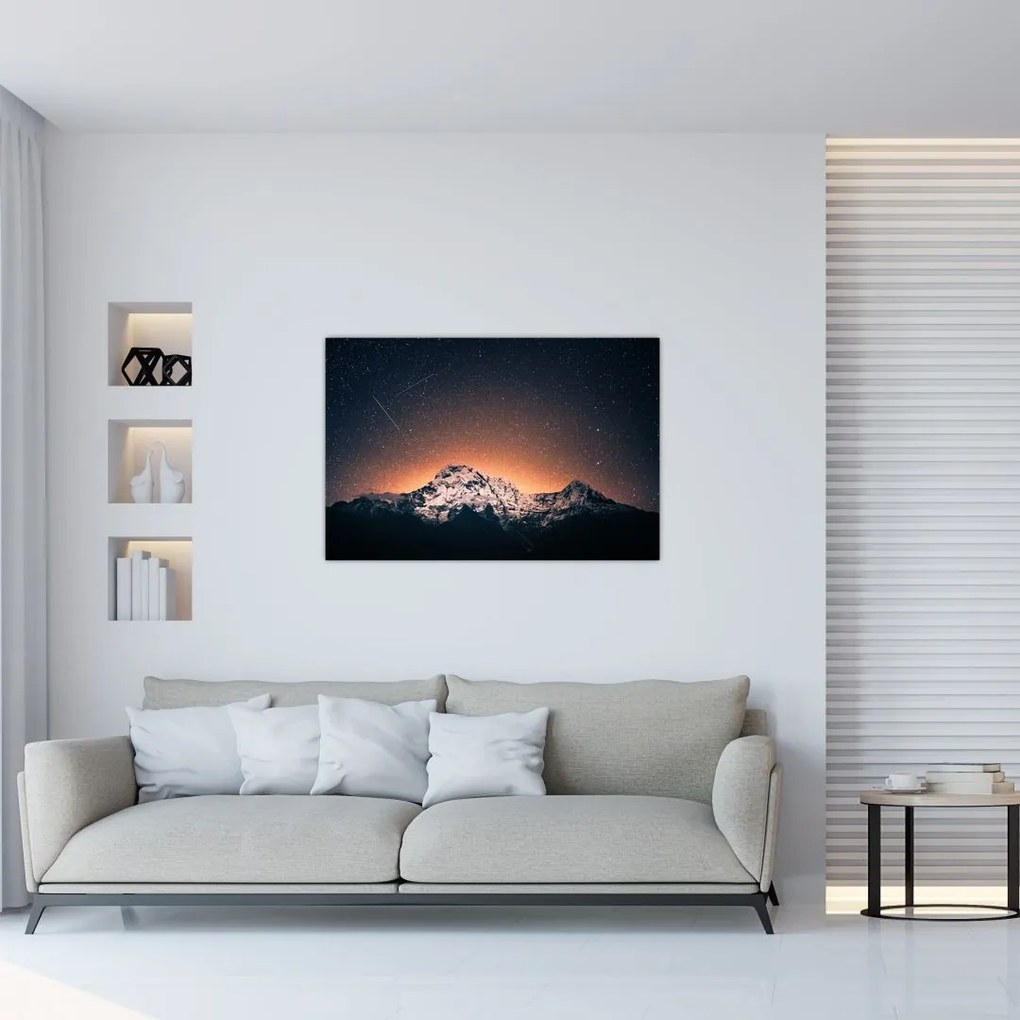 Tablou cu cerul nocturn cu munți (90x60 cm)