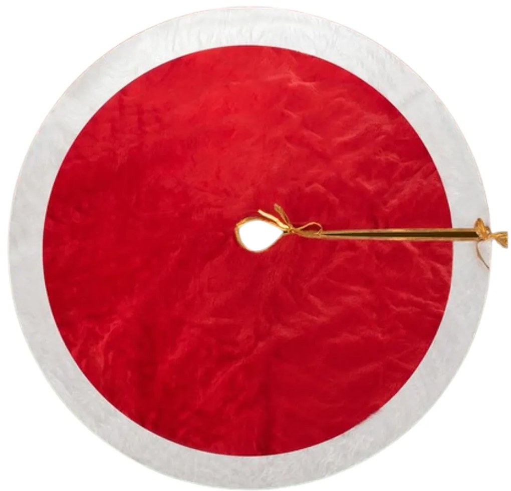 Covoras pentru bradul de Craciun RED VELVET 90 cm, rosu