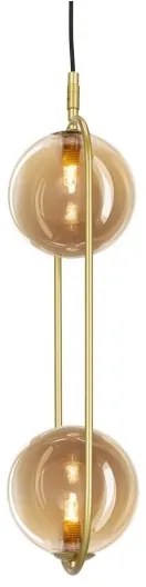 Lustră pe cablu CORDEL 2xG9/28W/230V alamă/bej fumuriu