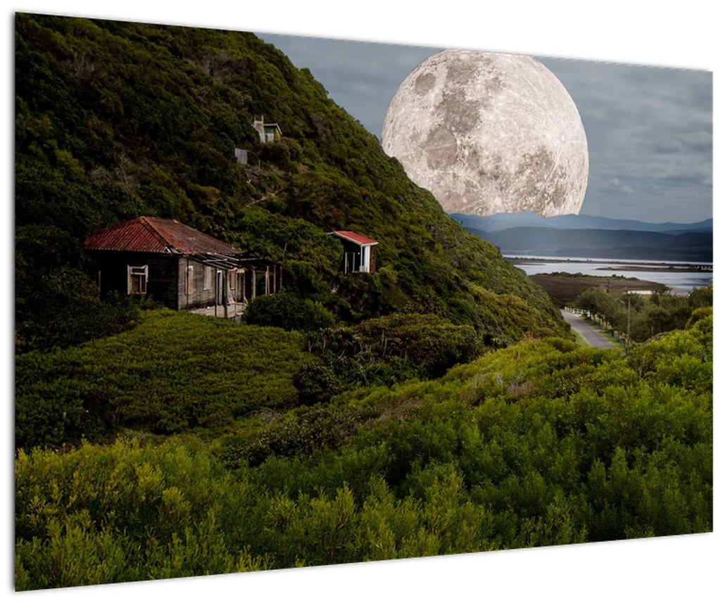 Tablou - peisaj cu luna (90x60 cm)