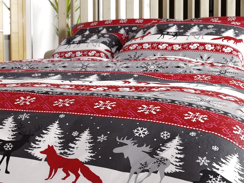 Lenjerie cocolino gri NOWY FOREST Dimensiune lenjerie de pat: 2 buc 70 x 90 cm | 200 x 220 cm