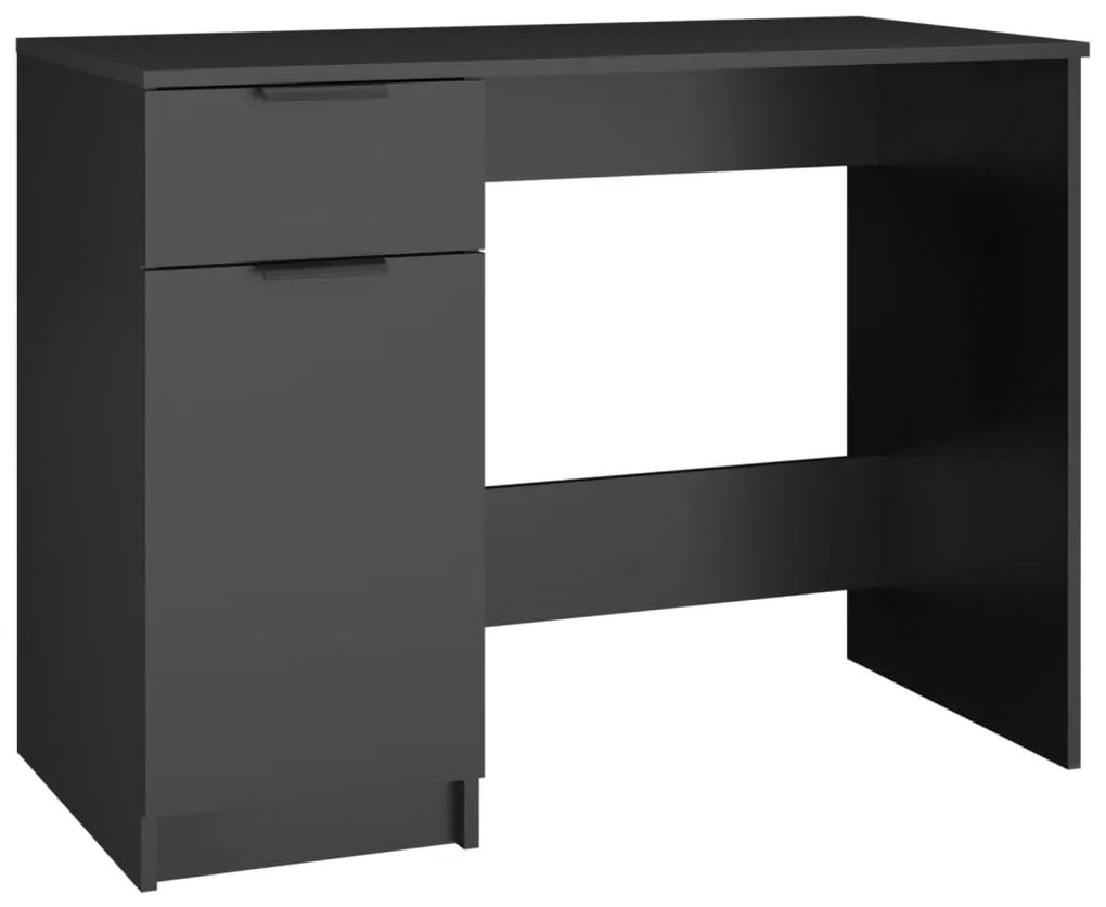 811494 vidaXL Birou, negru, 100x50x75 cm, lemn prelucrat