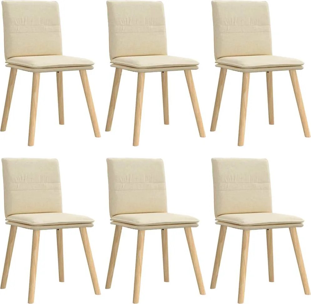 vidaXL Scaune de sufragerie, 6 buc., crem, țesătură