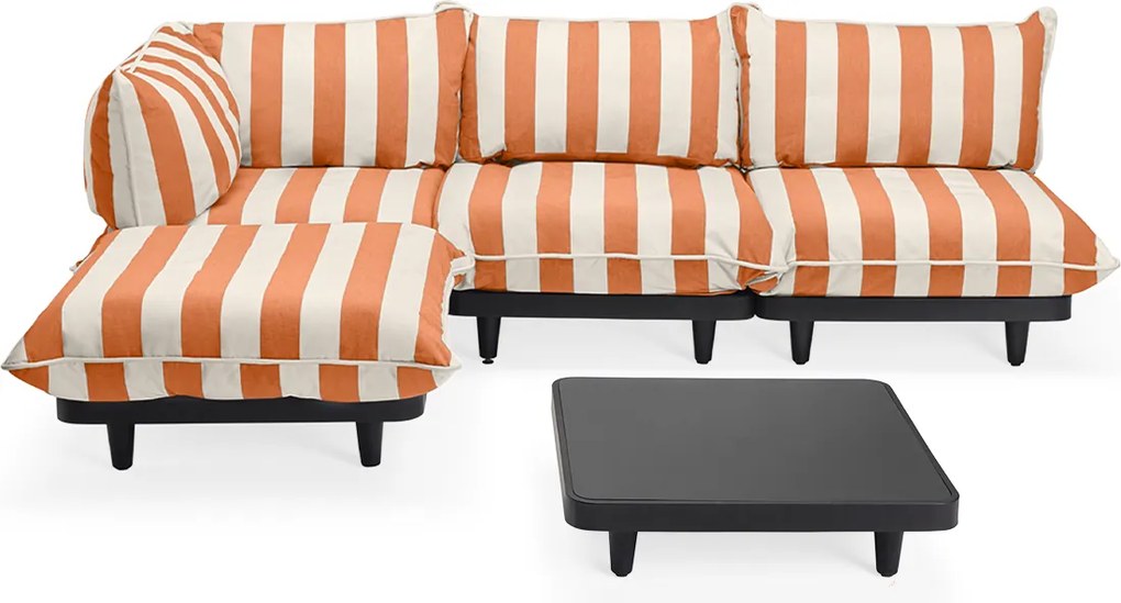 Set de grădină Paletti Large cu masă, culori multiple - Fatboy Culoare: portocaliu-crem cu dungi (stânga)