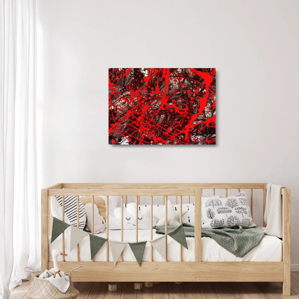 Tablou pe sticlă - Abstracție expresivă (70x50 cm)
