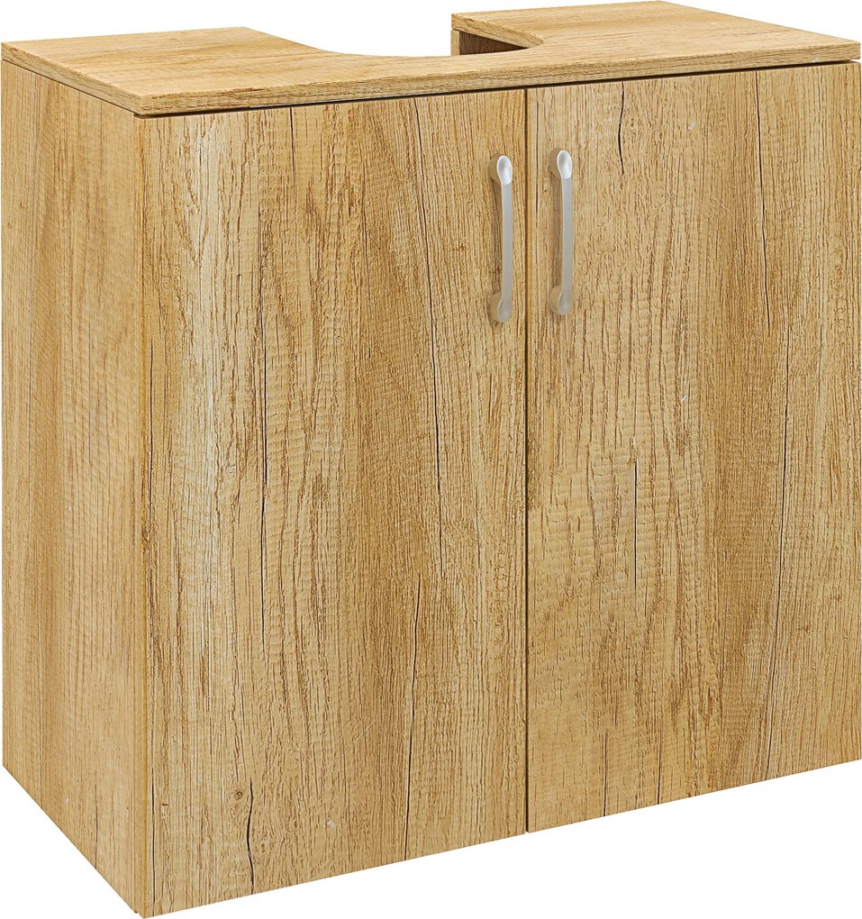HOMCOM Mobilier de Baie Modern Sub Chiuvetă, Dulăpior Suspendat cu 2 Uși și 2 Rafturi, 60x30x60 cm, Lemn Natural | Aosom Romania