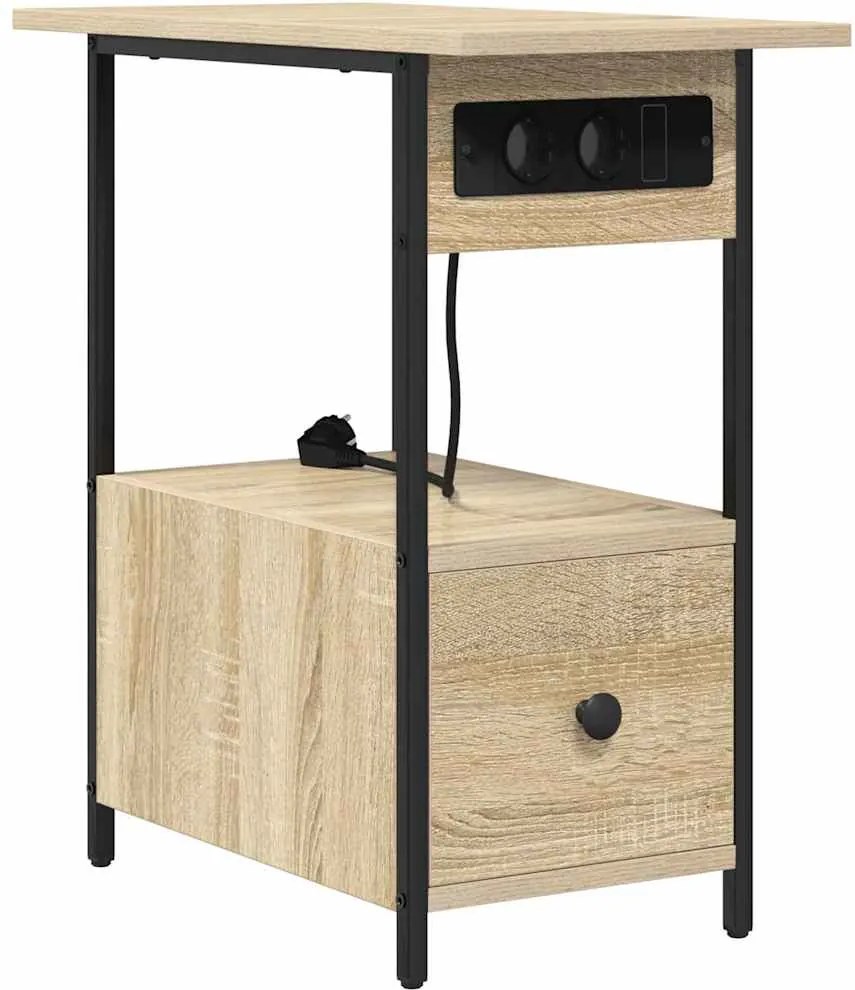vidaXL Dulap de noapte Stejar Sonoma 60 x 30 x 61 cm Lemn compozit