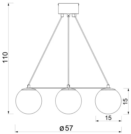 Lustră pe cablu BALLO 4xE27/15W/230V negru/alb
