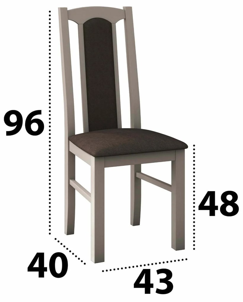 Set masa living Venus1 S cu 6 scaune Boss7 S6, sonoma, extensibila 160/200 cm, lemn masiv/stofa/pal