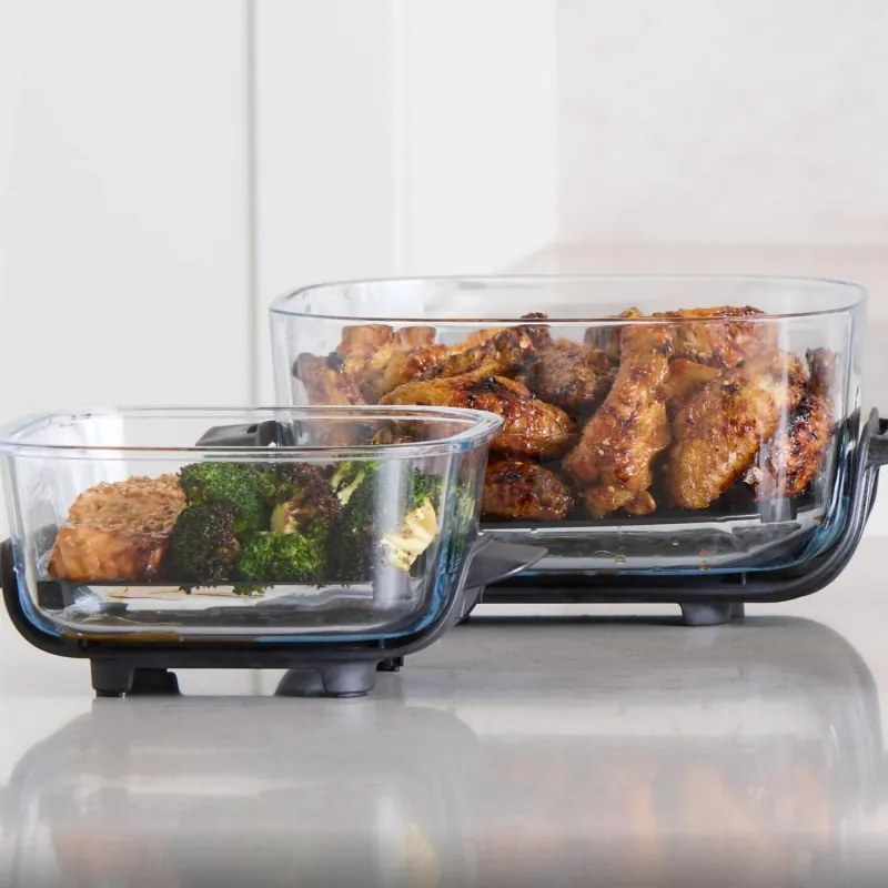 Friteuza cu aer cald 4in1 Ninja CRISPi FN102EU, 1700 W, 3,8 + 1,4 l, 70-185°C, TempWare, Placi ceramice, Fara PFAS, Design portabil, Alb