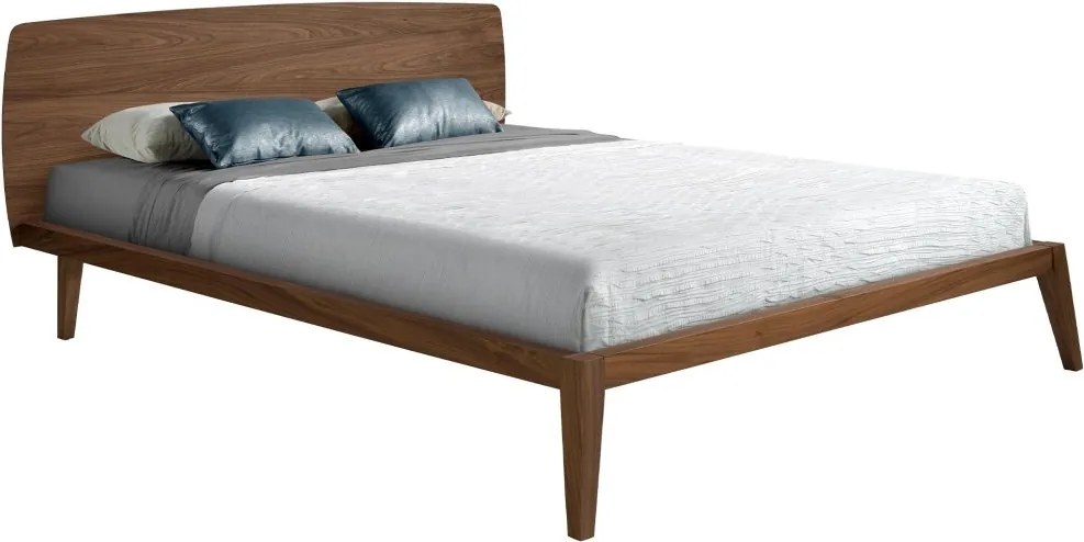 Pat dublu cu furnir din lemn Collen, 160x200cm