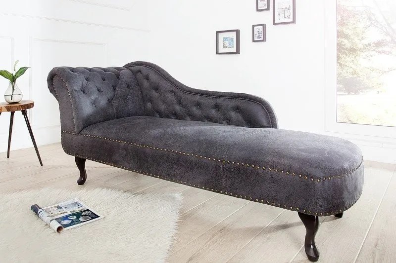 Pat de zi/ Canapea relax clasica stil englezesc Chesterfield gri antic