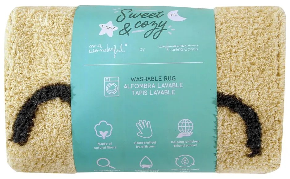 Covor pentru copii galben lavabil/țesut manual din bumbac ø100 cm You're My Sunshine – Lorena Canals