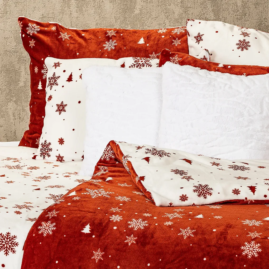 Lenjerie de pat micro-flanelă 4Home Happy winter, 140 x 200 cm, 70 x 90 cm