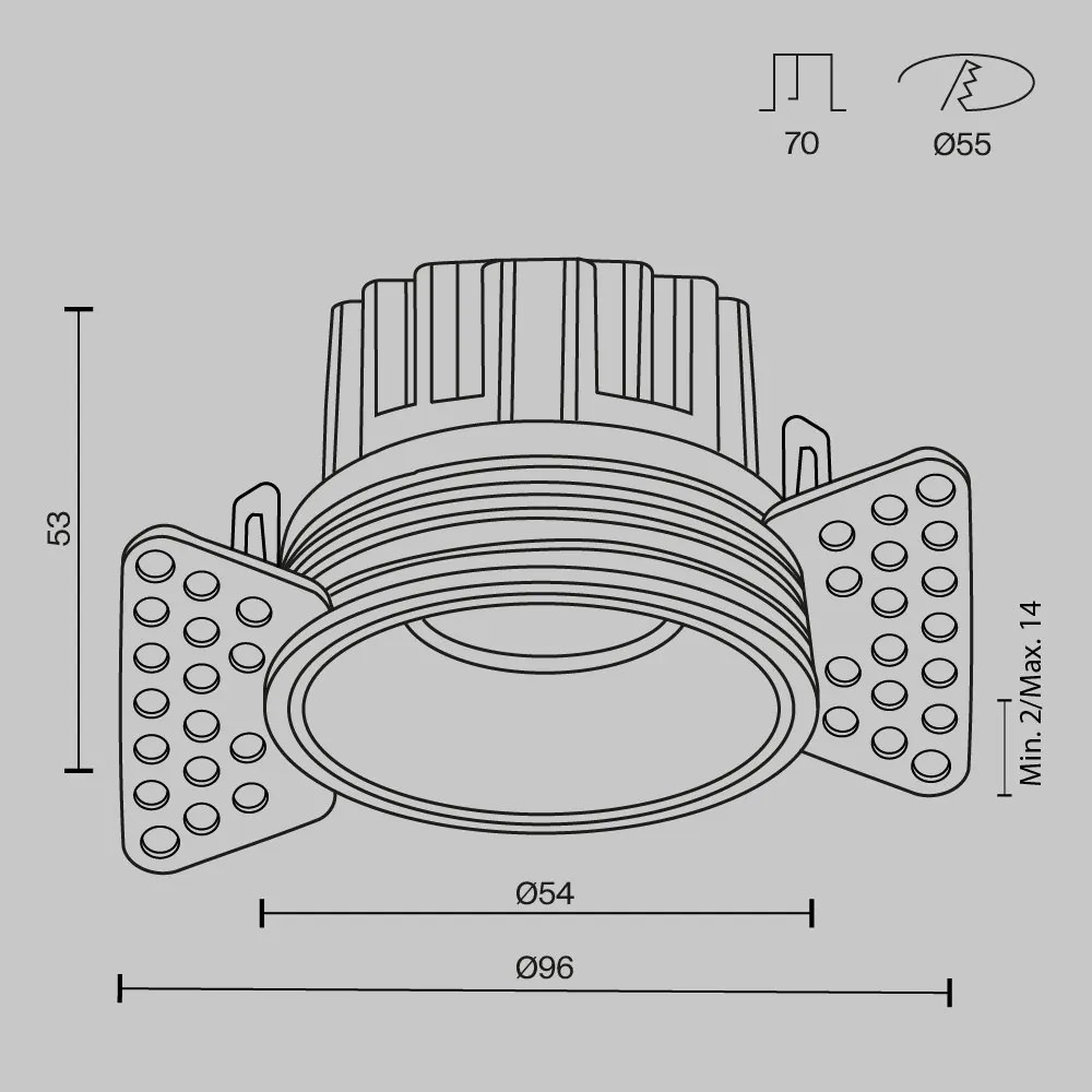 Spot LED incastrabil design tehnic Round D-9,6cm alama