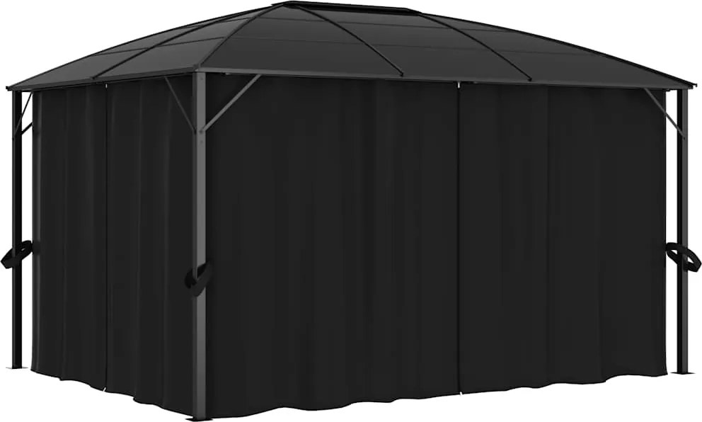 vidaXL Pavilion cu perdele, antracit, 400 x 300 x 265 cm