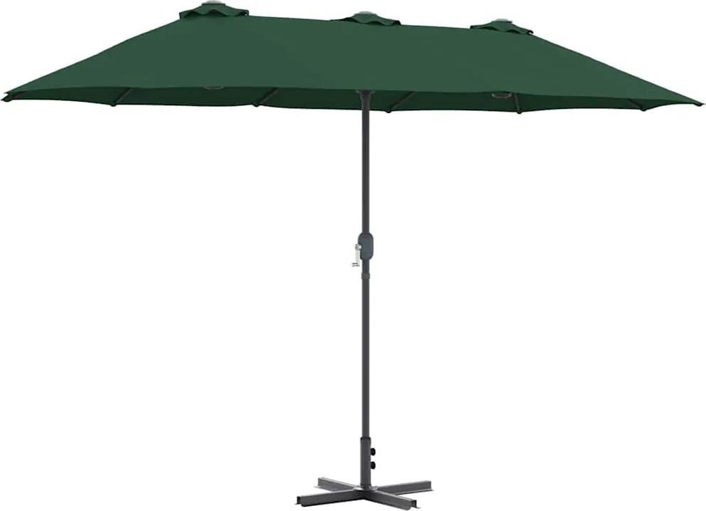 vidaXL Parasol de Grădină Verde 370 x 197 x 239 cm