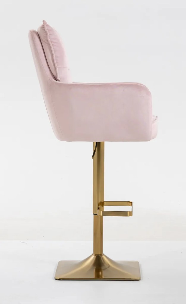 HR250KW Scaun Catifea Roz Pudra Bază Aurie