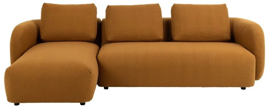 Colțar galben muștar cu tapițerie din stofă bouclé (colț stânga) Imola – Bonami Selection