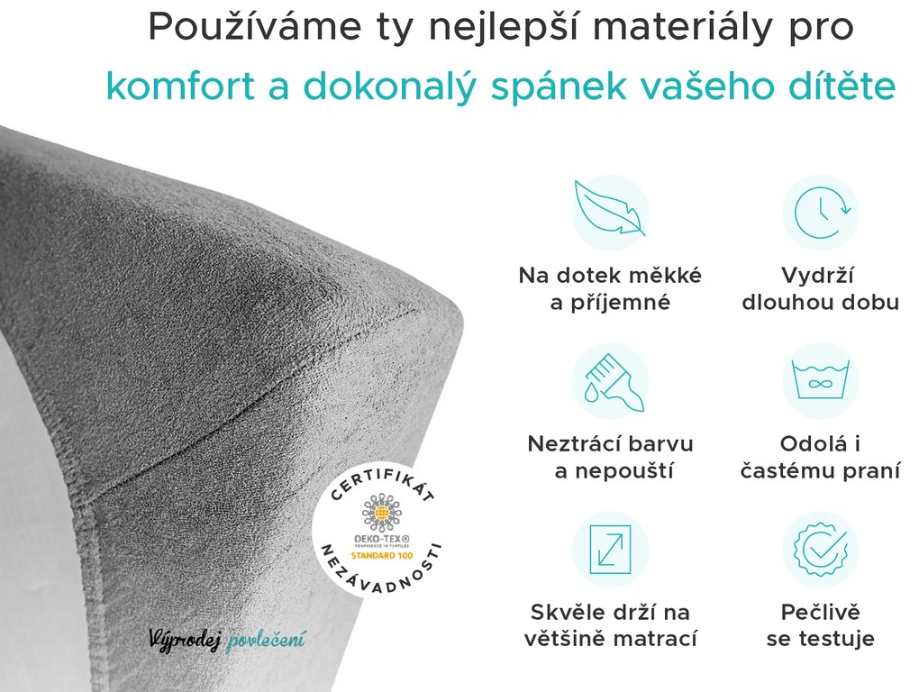 Cearsaf Frotir pentru patut copii cu elastic Caisa 60x120 cm