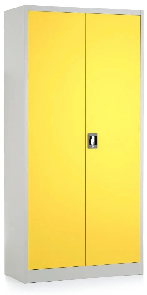 Dulap metalic universal, 90 x 40 x 185 cm, încuietoare cu cilindru, galben - ral 1023