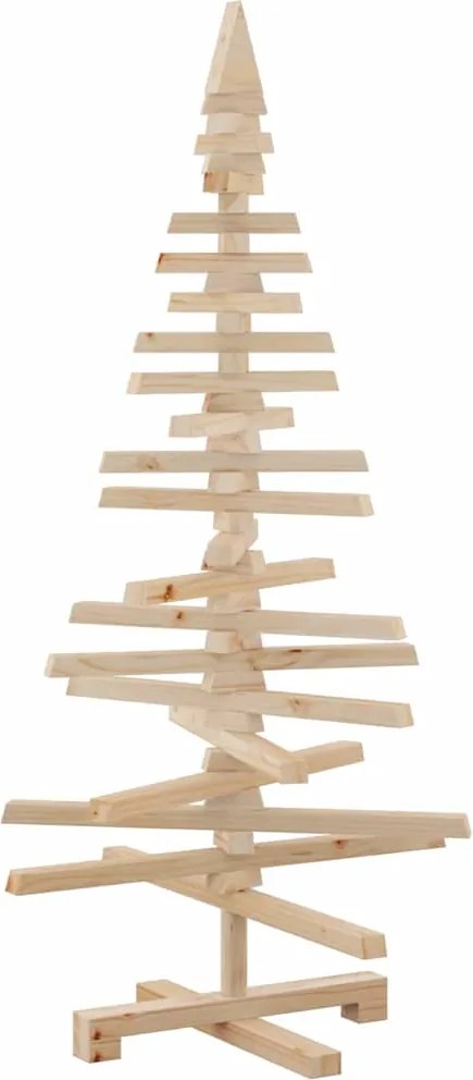 vidaXL Brad de Crăciun din lemn decorativ, 120 cm, lemn de pin masiv