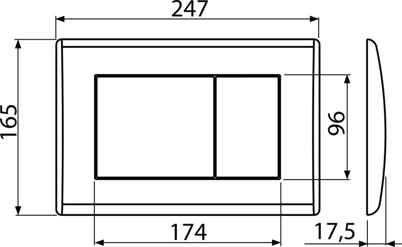 Clapeta de actionare basic pentru rezervor incastrat alcaplast, cromat-lucios - m271