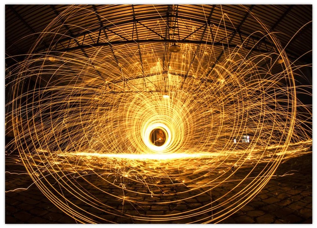 Tablou pe sticlă - Disc luminos (70x50 cm)