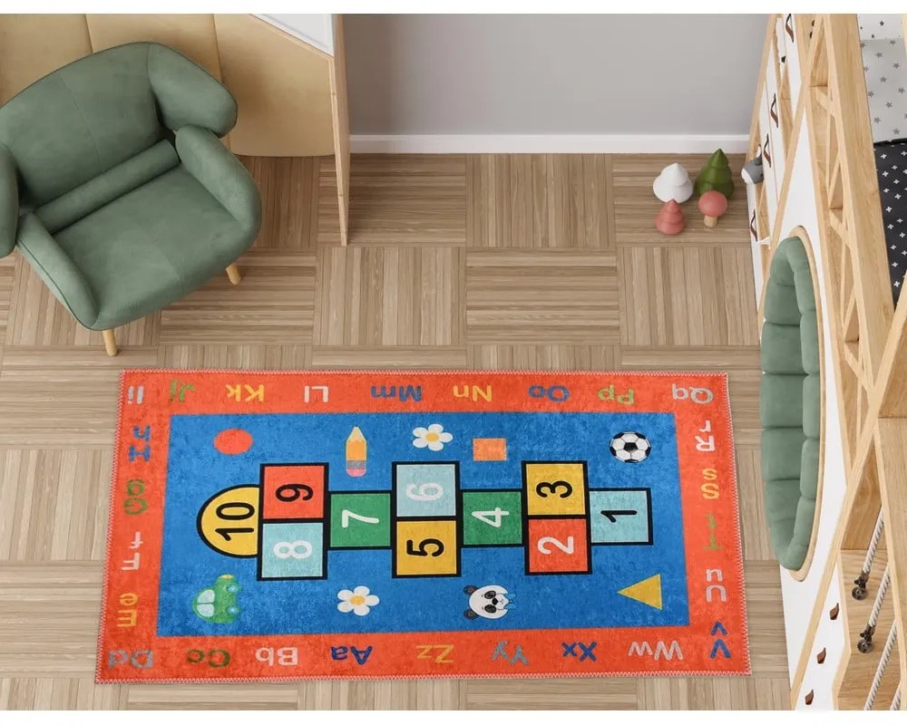 Covor de joacă pentru copii portocaliu lavabil 100x160 cm Hopscotch Orange – Vitaus