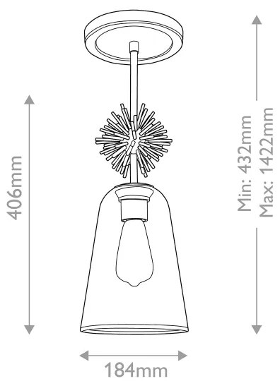 Lustră Quoizel STARING-MP-DG-CLEAR STARING 1xE27/40W/230V d. 18,4 cm auriu/transparent