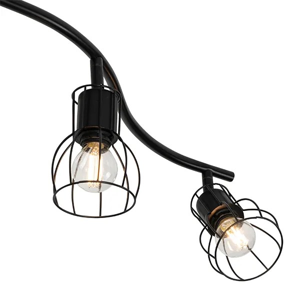 Plafoniera moderna cu spoturi neagra 145 cm 6 lumini - Botu
