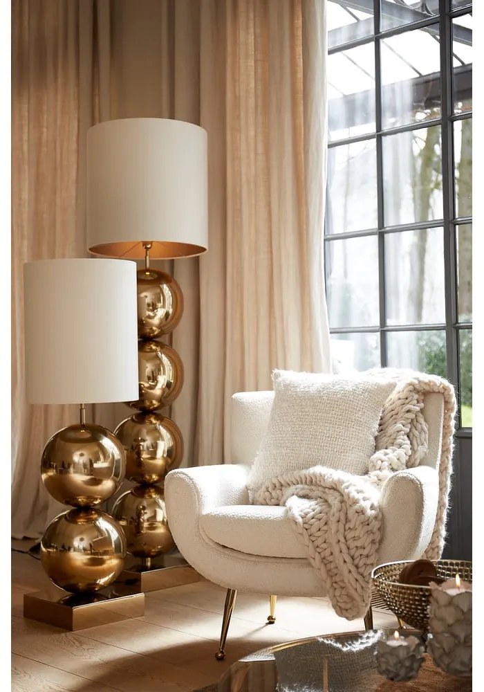 Fotoliu crem cu tapițerie din țesătură bouclé Vinstra – Light &amp; Living